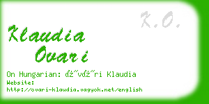 klaudia ovari business card